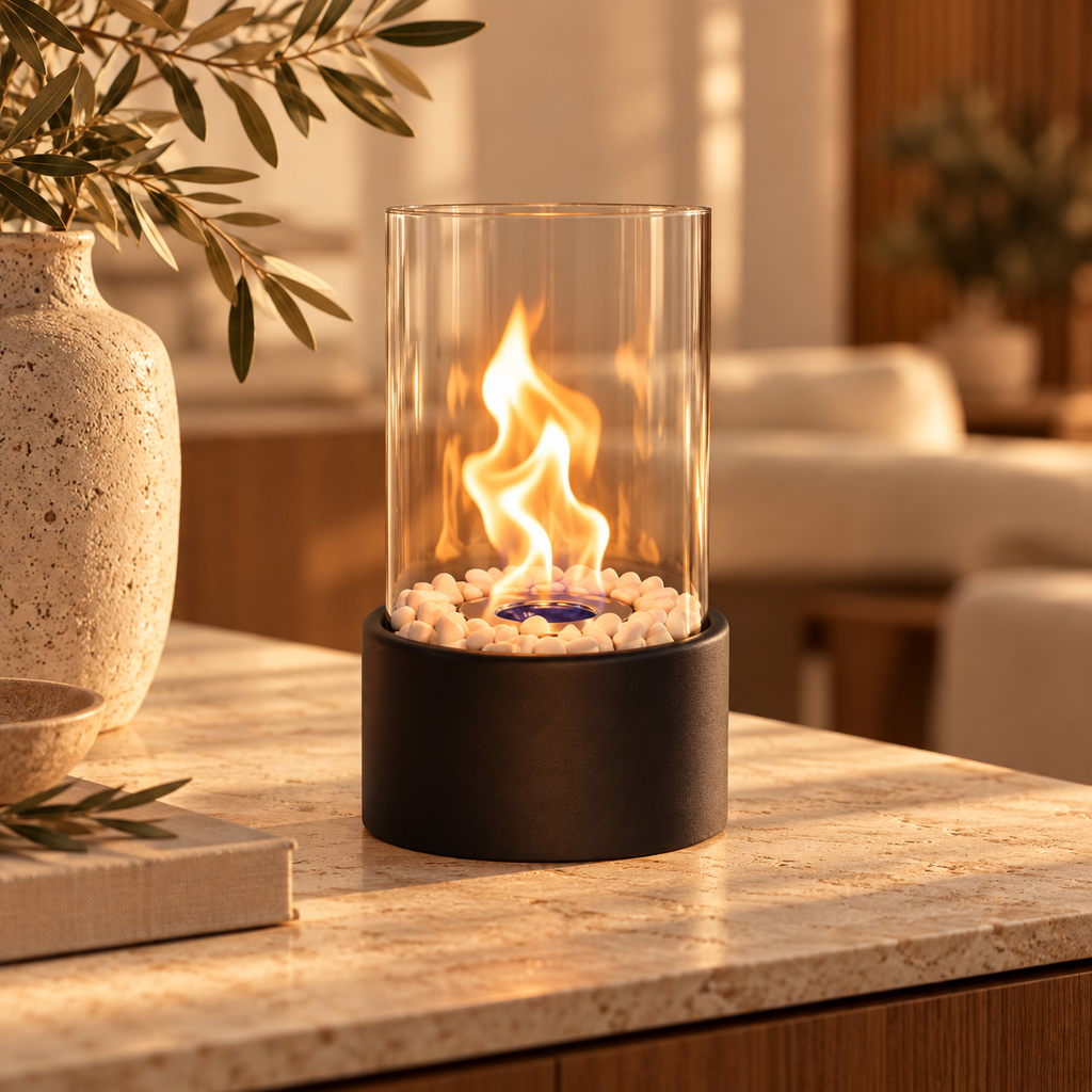 The Elara Round Tabletop Fireplace
