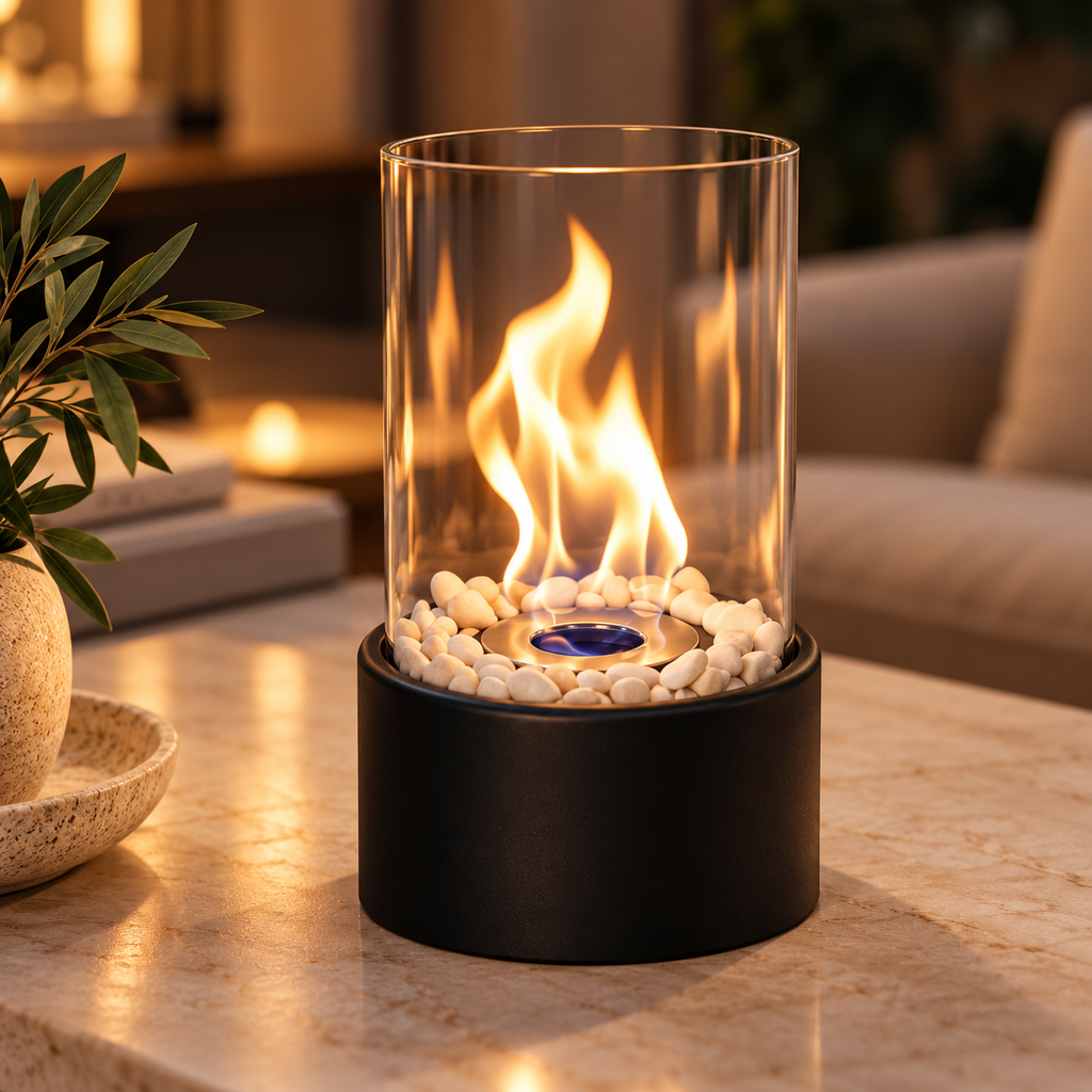 The Elara Round Tabletop Fireplace