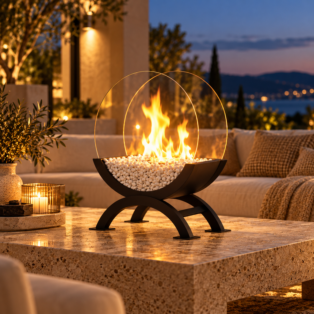 The Solenne Round Tabletop Fireplace