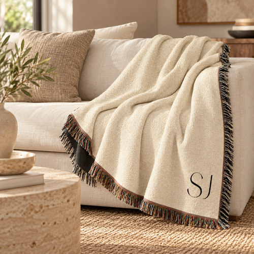 The Beaumont Monogram Woven Throw