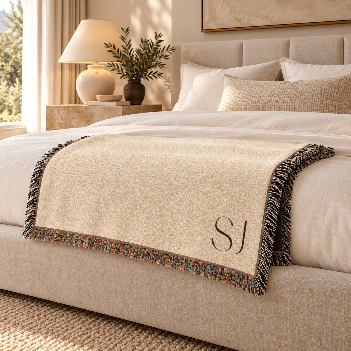 The Beaumont Monogram Woven Throw
