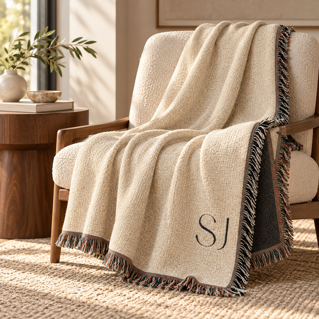 The Beaumont Monogram Woven Throw