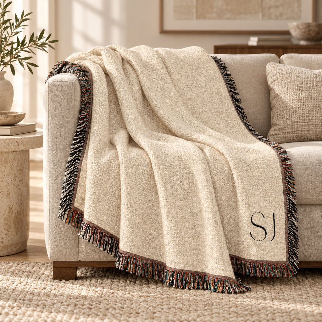 The Beaumont Monogram Woven Throw